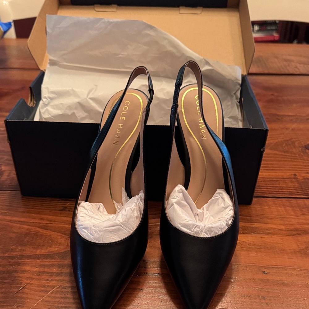 Cole Haan Elegant Black Slingback Heels